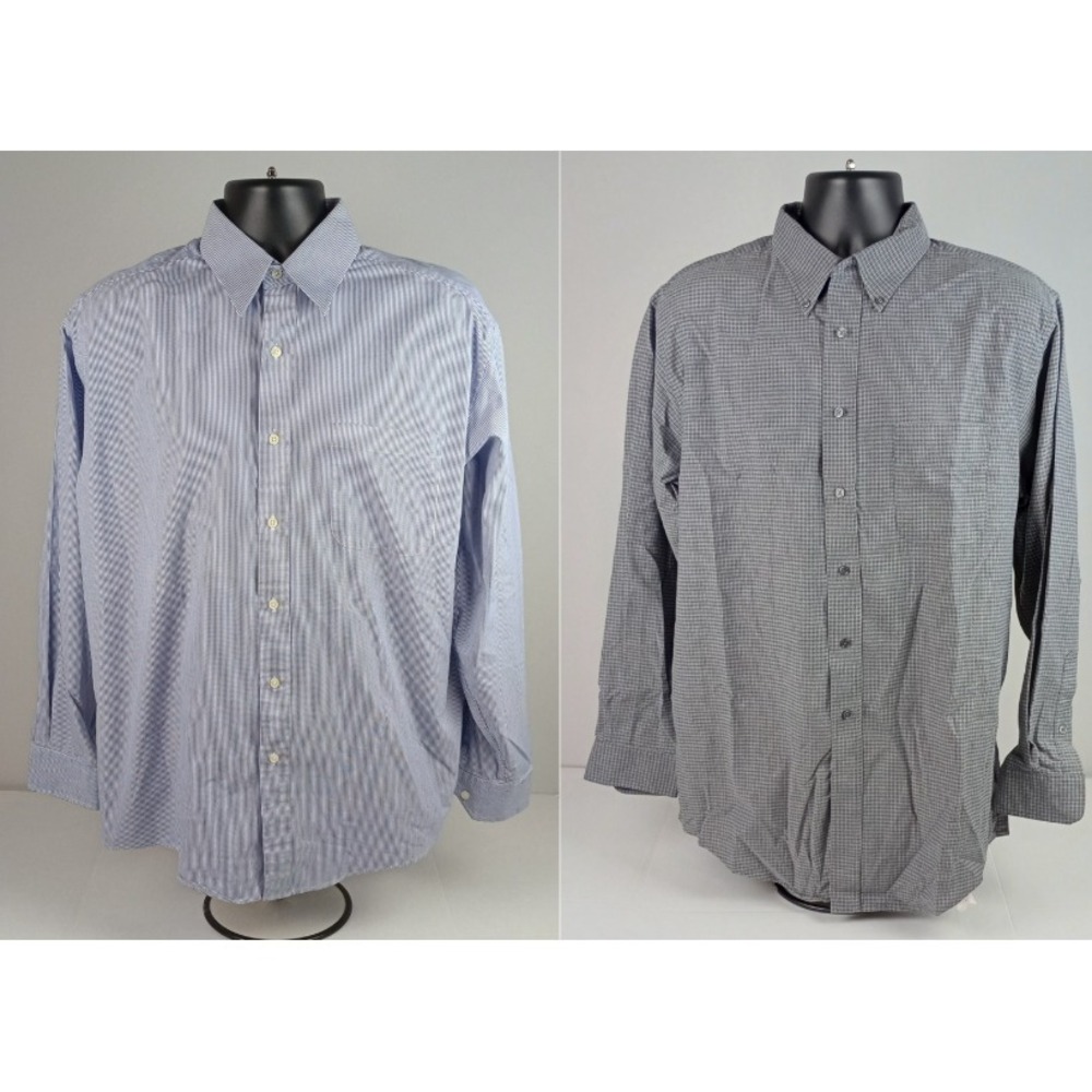 Lot of 2 Croft & Barrow Men's Size 34/35 Button Up Long Sleeve Dress Shirts‎